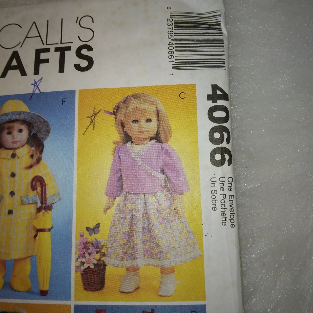 McCall's 4066 Six super cute outfits for American Girl and 18